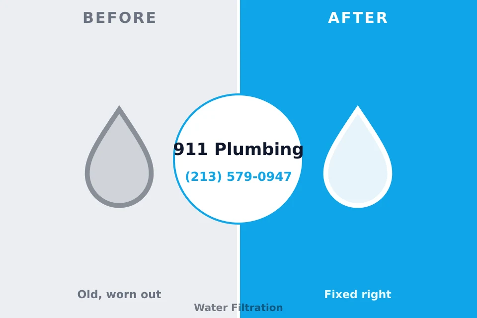 Before and after: plumbing repair Hiawatha, IA